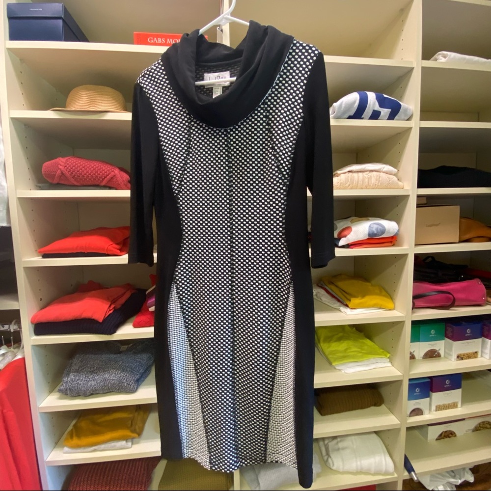 Joseph Ribkoff Black and White Polka Dot Dress